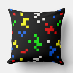 Cojín Decorativo Patrón de gráficos de videojuego retro de 8 bits