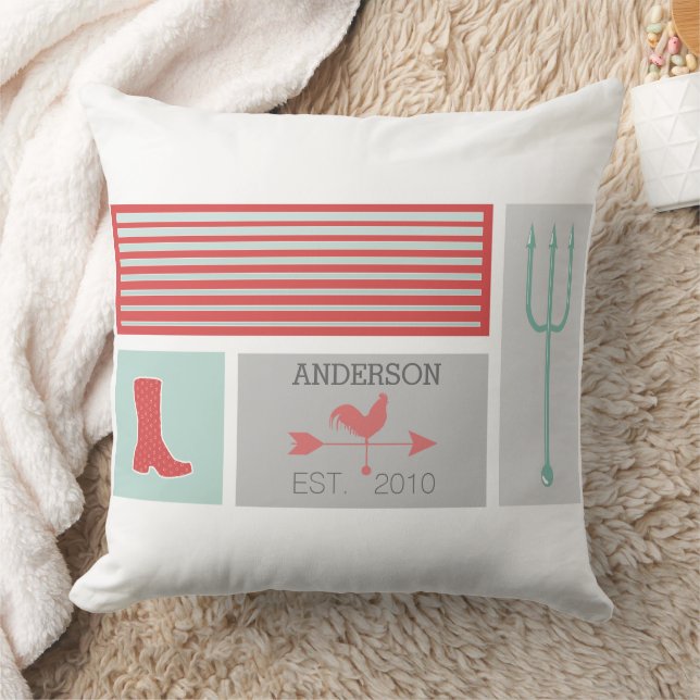 Cojín Decorativo Patrón de granja urbana (Manta)