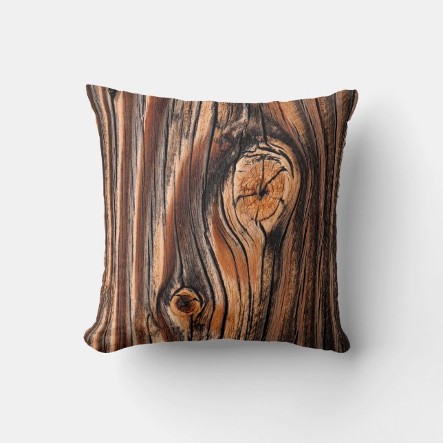 Cojín Decorativo Patrón de grano de madera (Anverso)