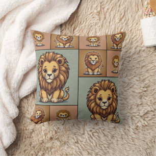 Cojín Decorativo Patrón de grupo de leones