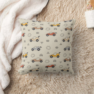 Cojín Decorativo Patrón de guardería de coches de dibujos animados 