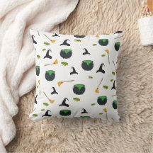 Patrón de Halloween de Broom Caldron