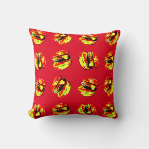 Cojín Decorativo Patrón de hamburguesas