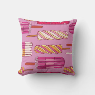 Cojín Decorativo Patrón de helados, ilustracion.