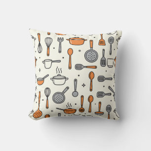 Cojín Decorativo Patrón de herramientas de cocina lindas