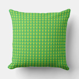 Cojín Decorativo Patrón de hexágono amarillo verde trébol