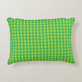 Cojín Decorativo Patrón de hexágono amarillo verde trébol