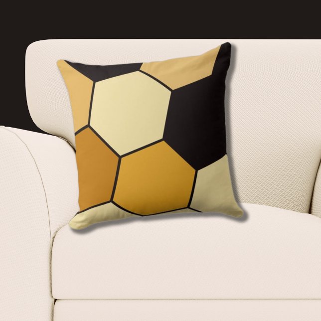 Cojín Decorativo Patrón de hexágono amarillo y negro (Yellow and Black Hexagon Pattern Throw Pillow)