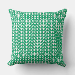 Cojín Decorativo Patrón de Hexágono Blanco Verde Trébol