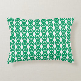 Cojín Decorativo Patrón de hexágono blanco verde trébol