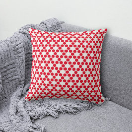 Cojín Decorativo Patrón de hexágono geométrico rojo blanco
