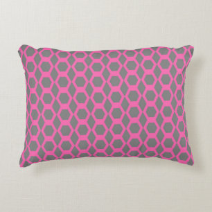 Cojín Decorativo Patrón de hexágono gris rosa