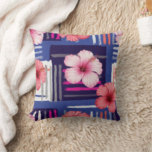 Cojín Decorativo Patrón de Hibisco Tropical Costero (12)