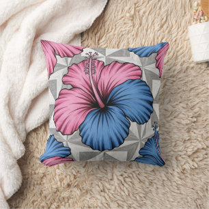 Cojín Decorativo Patrón de Hibisco Tropical Costero (6)