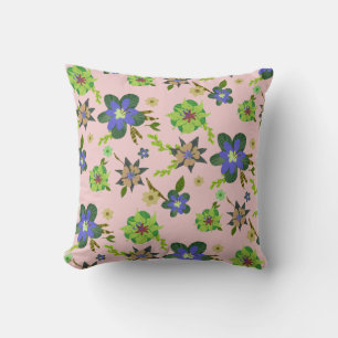 Cojín Decorativo Patrón de Hibiscus Púrpura Moderno