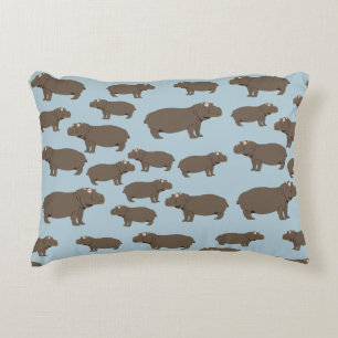 Cojín Decorativo Patrón de Hipopótamo Hippo
