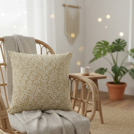 Cojín Decorativo Patrón de hoja boho dibujado a mano