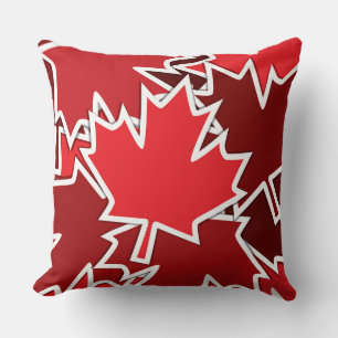 Cojín Decorativo Patrón de hoja de arce de bandera de Canadá Patrió