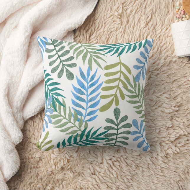 Cojín Decorativo Patrón de hoja de brillo tropical (Manta)
