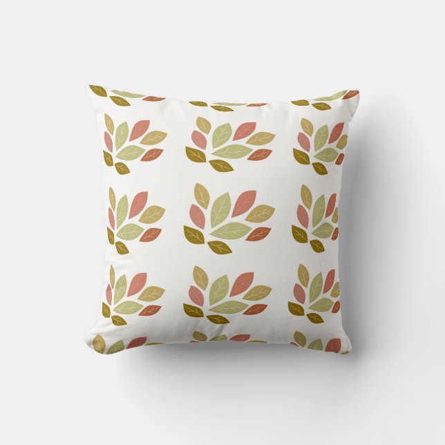 Cojín Decorativo Patrón de Hoja de Otoño (Anverso)