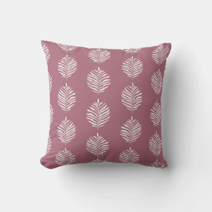 Cojín Decorativo Patrón de hoja de palma minimalista rosa polvorien