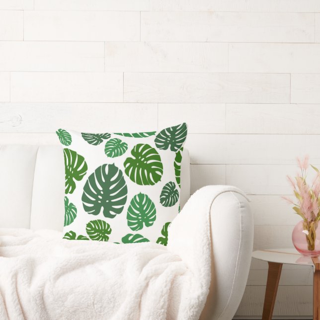 Cojín Decorativo Patrón de hoja verde (Sofá)