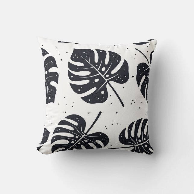 Cojín Decorativo Patrón de hojas (Anverso)