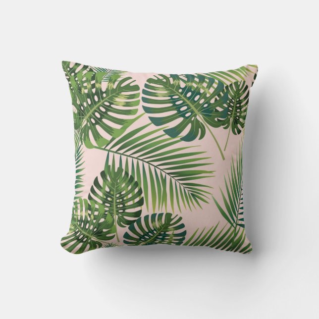 Cojín Decorativo Patrón de hojas (Anverso)