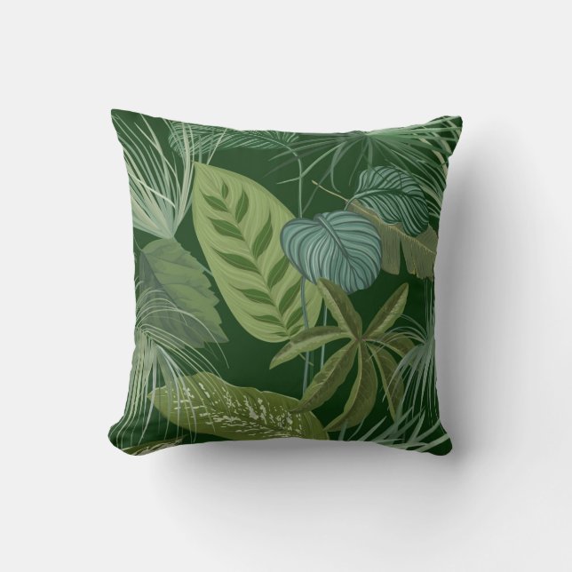 Cojín Decorativo Patrón de hojas (Anverso)