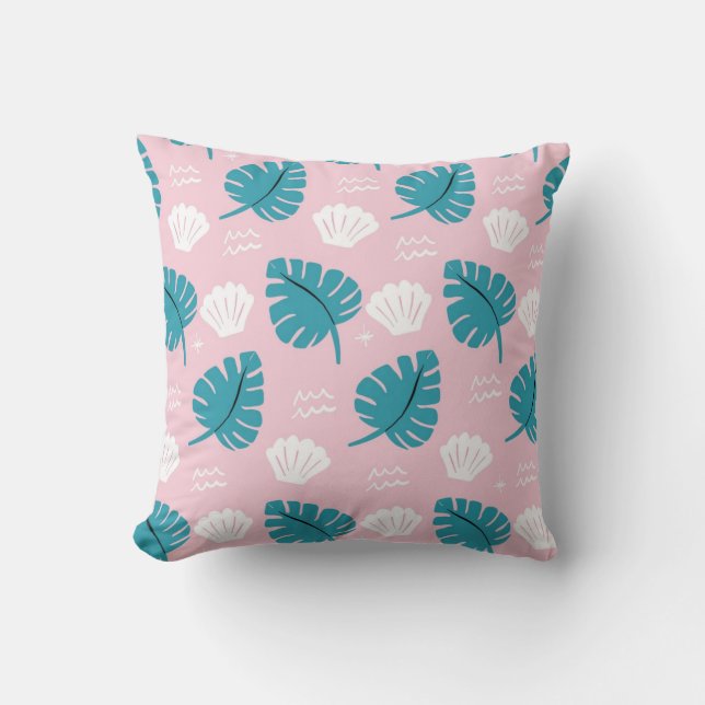 Cojín Decorativo Patrón de hojas (Anverso)