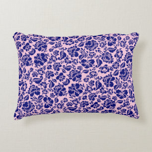 Cojín Decorativo Patrón de hojas.13.bw BG rosa