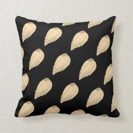 Cojín Decorativo Patrón de hojas beige claras en negro
