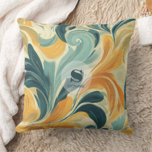 Cojín Decorativo Patrón de hojas de color patinado vintage (1)