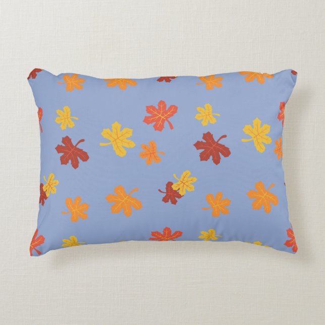 Cojín Decorativo Patrón de hojas de otoño (Anverso)