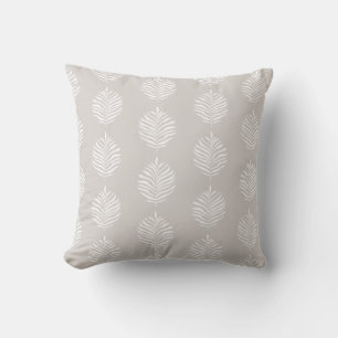 Cojín Decorativo Patrón de hojas de palma costera Arena blanca