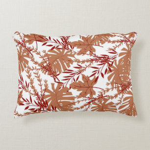 Cojín Decorativo Patrón de hojas florales de otoño marrón
