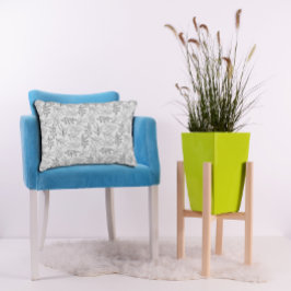 Cojín Decorativo Patrón de hojas negras gris suave Acento Pilar