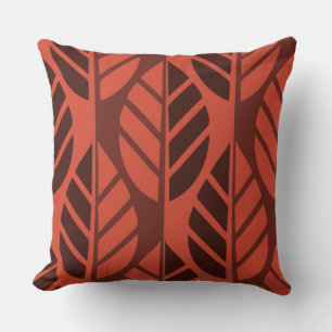Cojín Decorativo Patrón de hojas rojas de Cinnabar