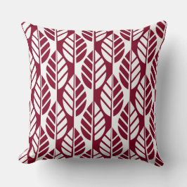 Cojín Decorativo Patrón de hojas rojas y blancas