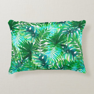 Cojín Decorativo Patrón de hojas tropicales acuáticas