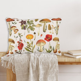 Cojín Decorativo Patrón de hongos y flores silvestres