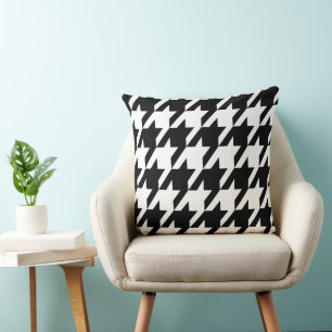 Cojín Decorativo Patrón de houndstap blanco y negro
