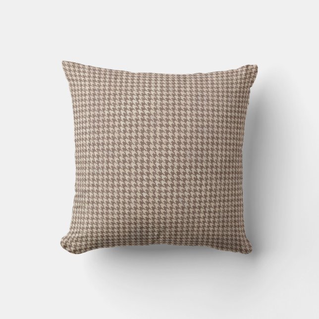 Cojín Decorativo Patrón de Houndstap Brown (Anverso)