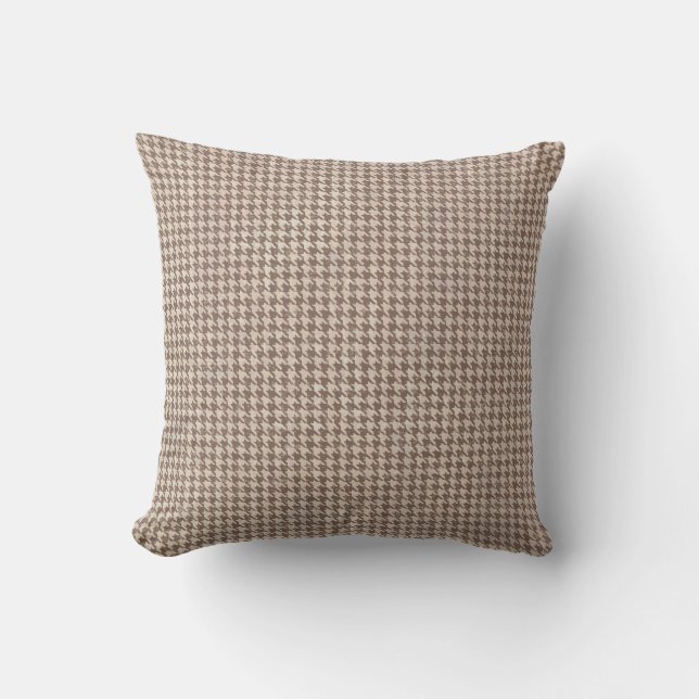 Cojín Decorativo Patrón de Houndstap Brown (Anverso)