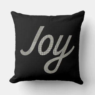 Cojín Decorativo Patrón de Houndstooth de Alegría Genial en Negro