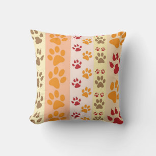 Cojín Decorativo Patrón de huellas de animales en colores naturales