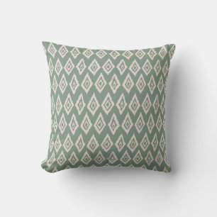 Cojín Decorativo Patrón de Ikat de Diamantes Rústicos