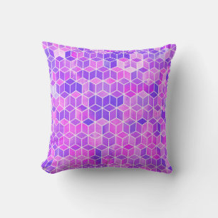 Cojín Decorativo Patrón de ilustracion hexagonal de acuarela