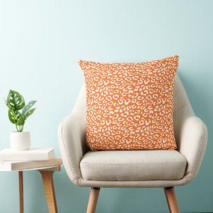 Cojín Decorativo Patrón de impresión animal de Naranja leopardo mod