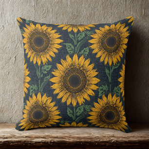 Cojín Decorativo Patrón de impresión de girasol y queso